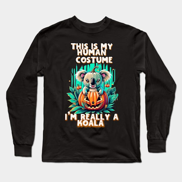 This Is My Human Costume Im Really A Koala Halloween Costume Long Sleeve T-Shirt by albaley